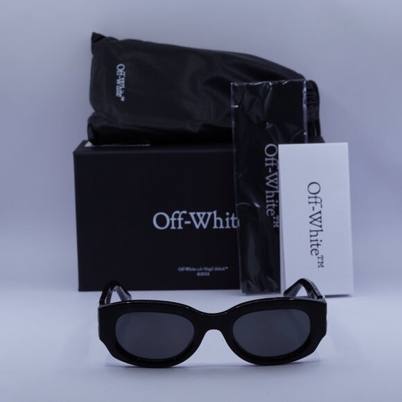 Off-White OERI14E PALMER 1007 Oval Sunglasses – Black/Grey main image 8